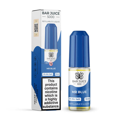 Mr Blue juice bar vape 5000 nic salt e Liquid  10ml/20mg