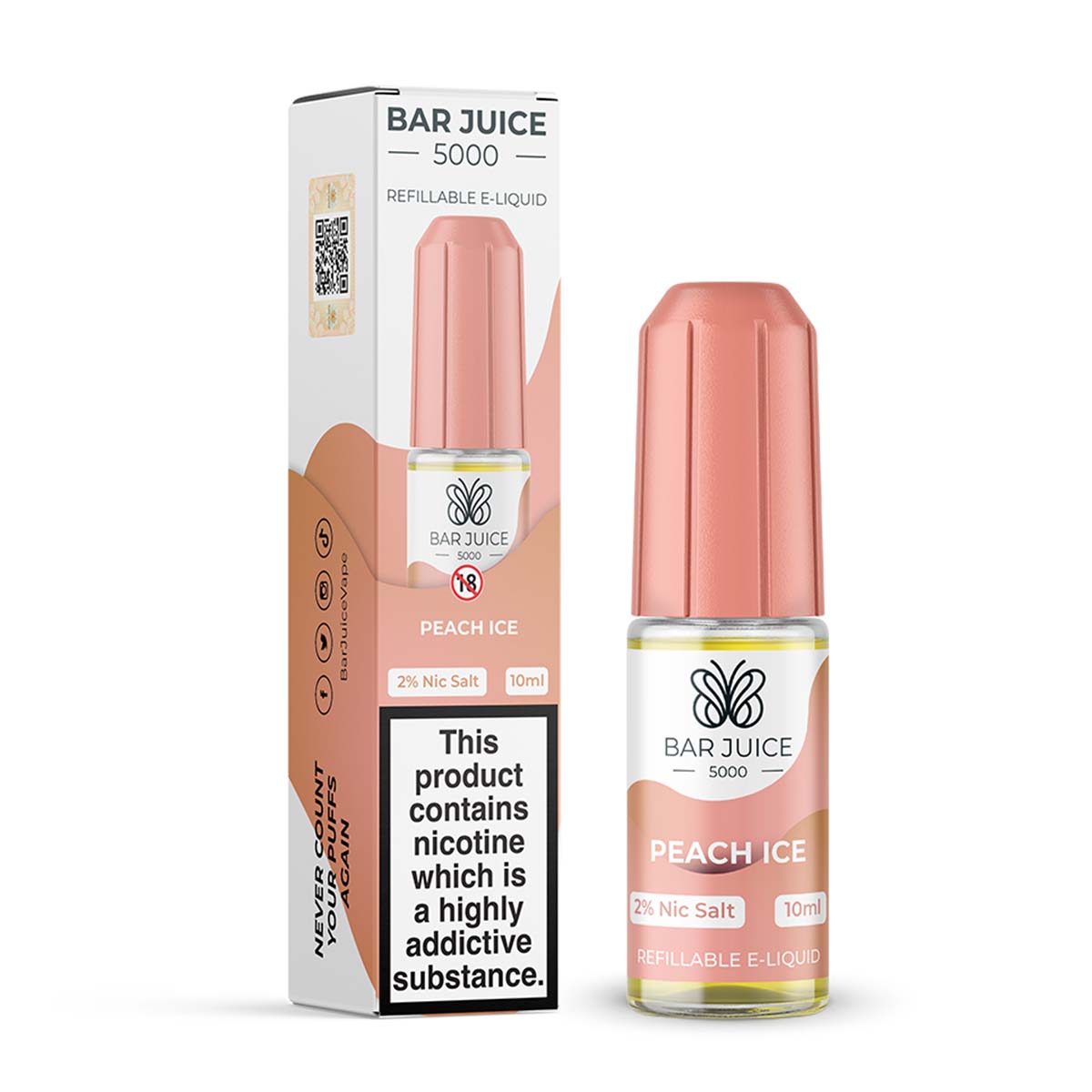 Peach Ice Bar juice bar vape 5000 nic salt e Liquid  10ml/20mg