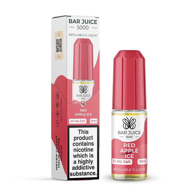 Red Apple Iced juice bar vape 5000 nic salt e Liquid  10ml/20mg