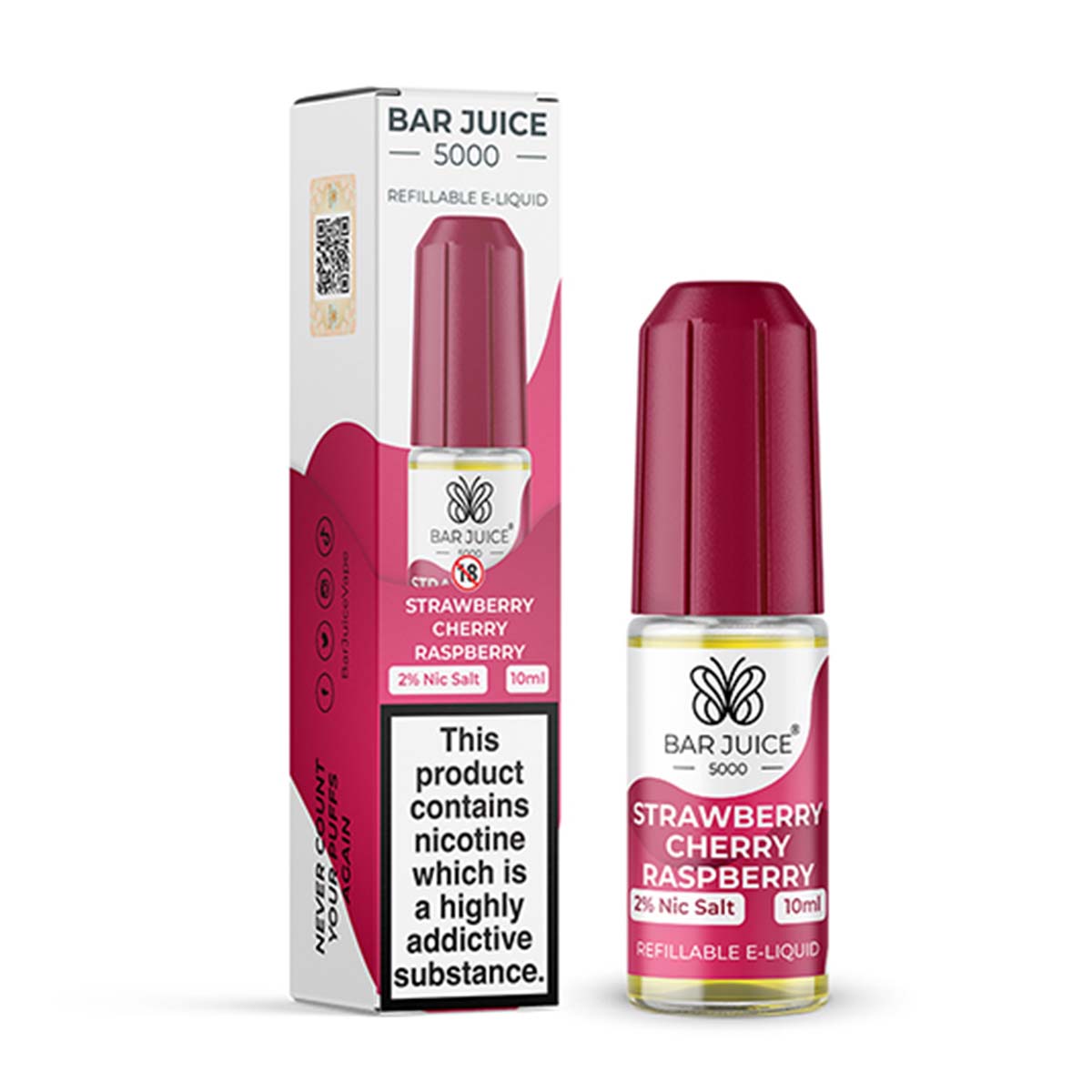 Strawberry Cherry Raspberry juice bar vape 5000 nic salt e Liquid  10ml/20mg