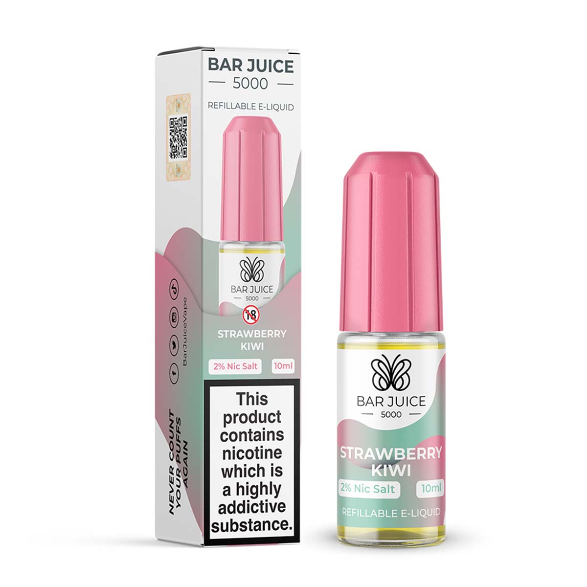 Strawberry Kiwi Bar Juice 5000 Nic Salt E-Liquid  10ml/20mg