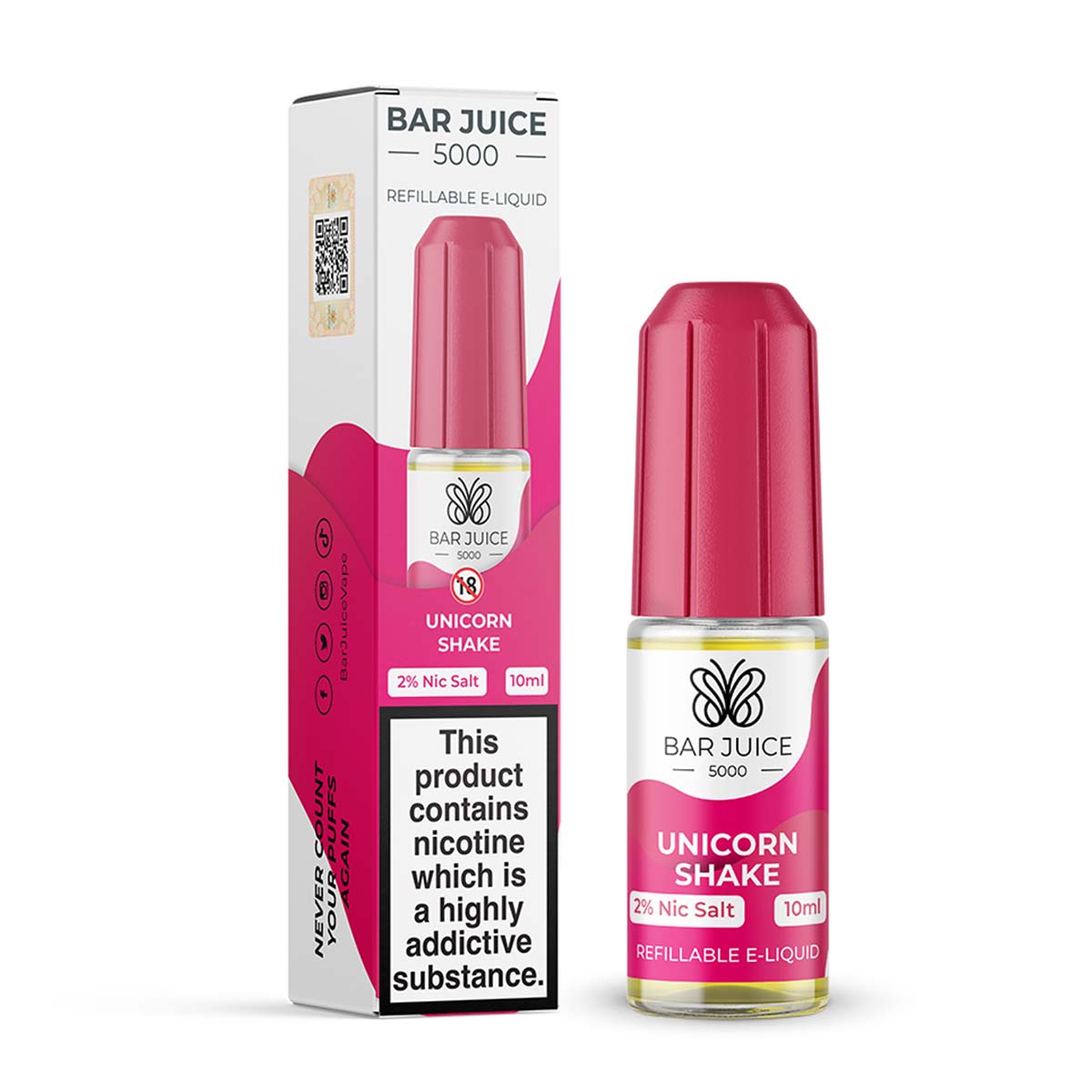 Unicorn Ice juice bar vape 5000 nic salt e Liquid  10ml/20mg