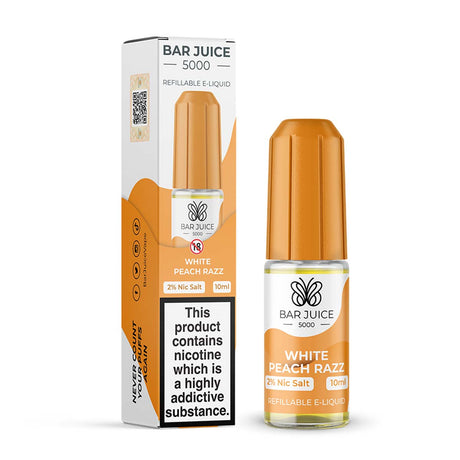 White Peach Razz juice bar vape 5000 nic salt e Liquid  10ml/20mg