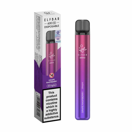 Grape Raspberry elf bar V2 600 disposable vape