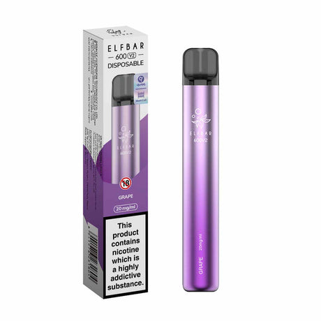 Grape elf bar V2 600 disposable vape