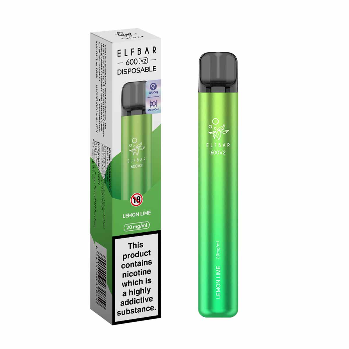 Lemon Lime elf bar V2 600 disposable vape