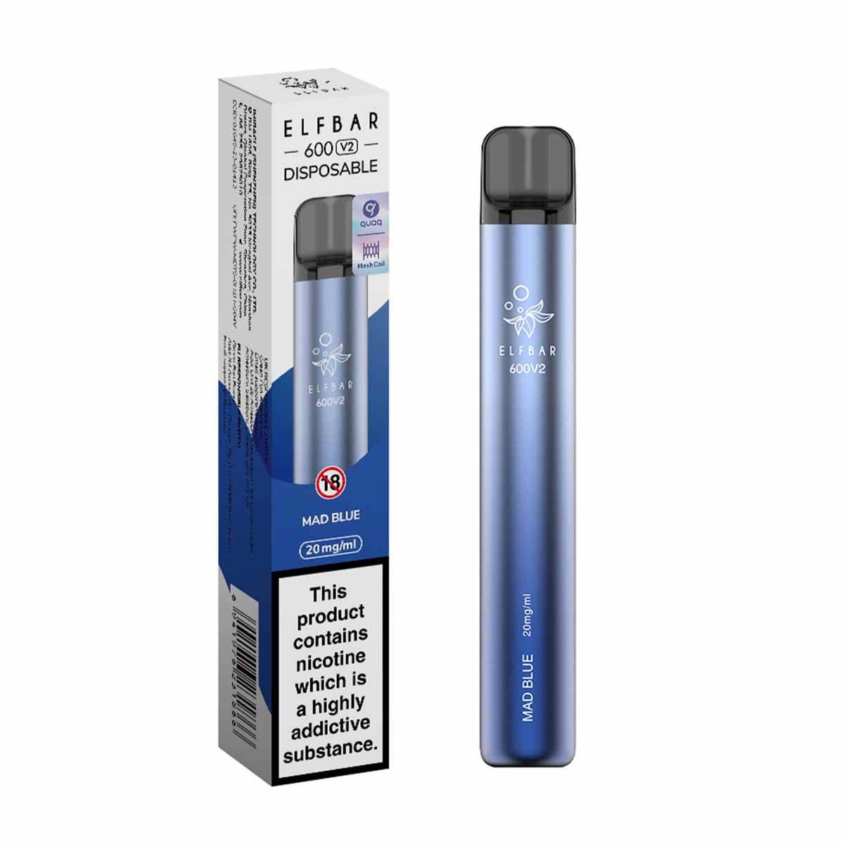 Mad Blue elf bar V2 600 disposable vape