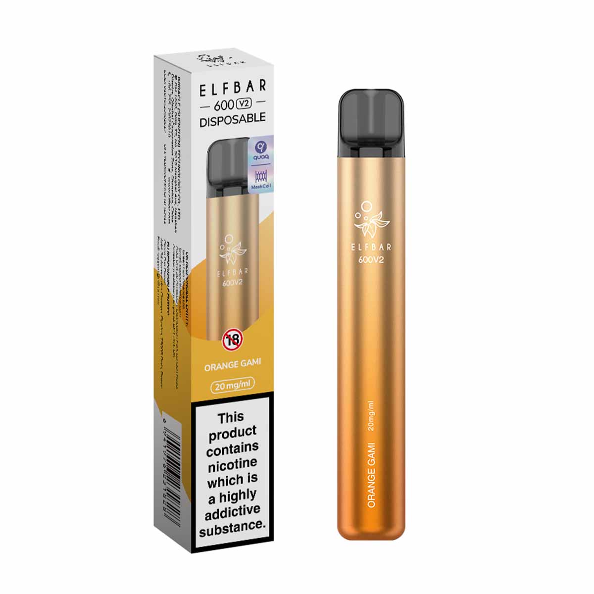 Orange Gami elf bar V2 600 disposable vape