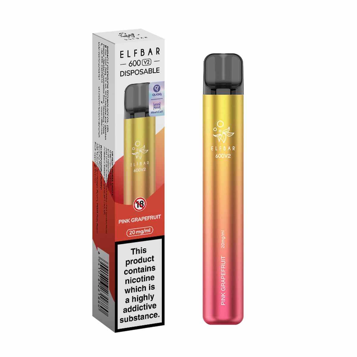 Pink Grapefruit elf bar V2 600 disposable vape