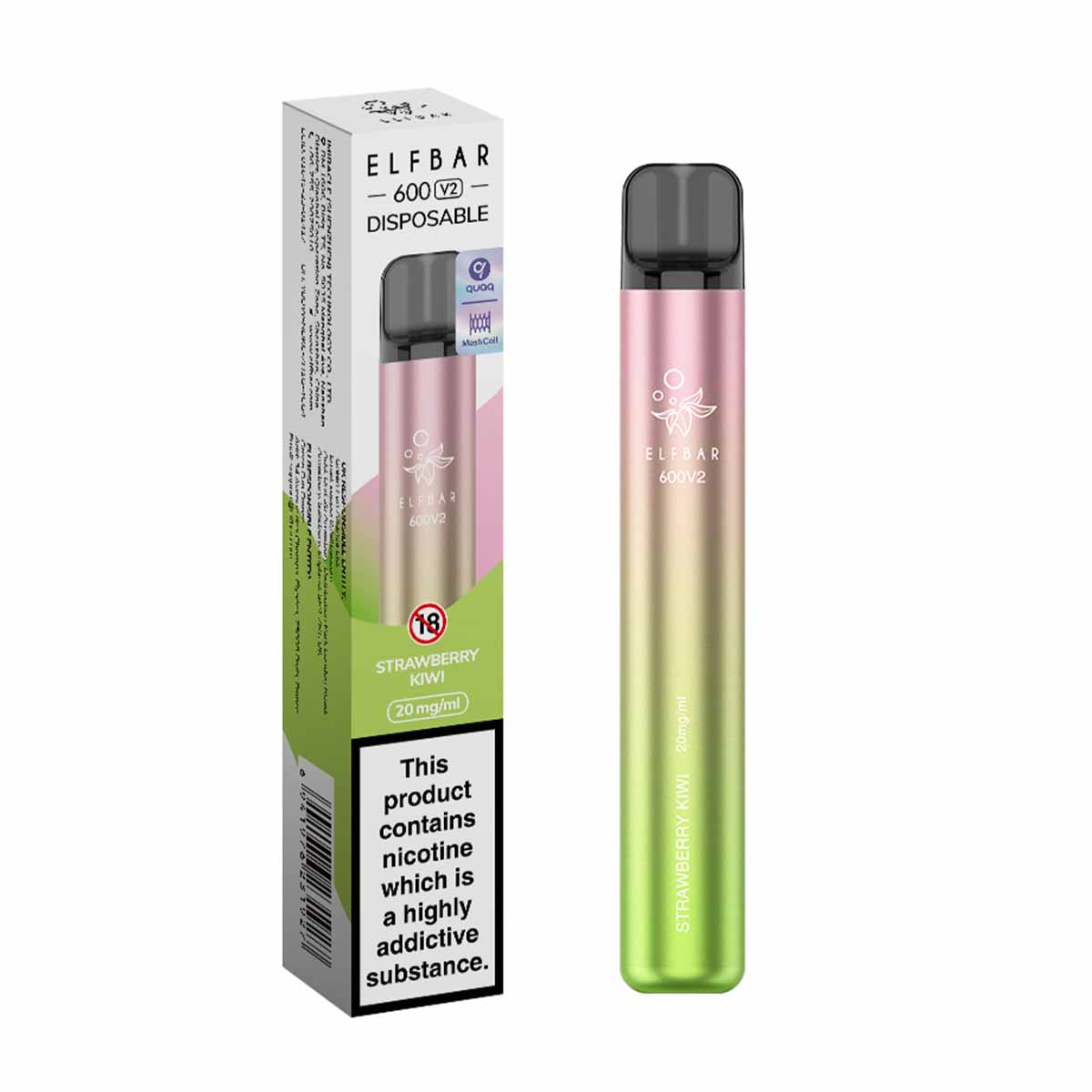 Strawberry Kiwi elf bar V2 600 disposable vape