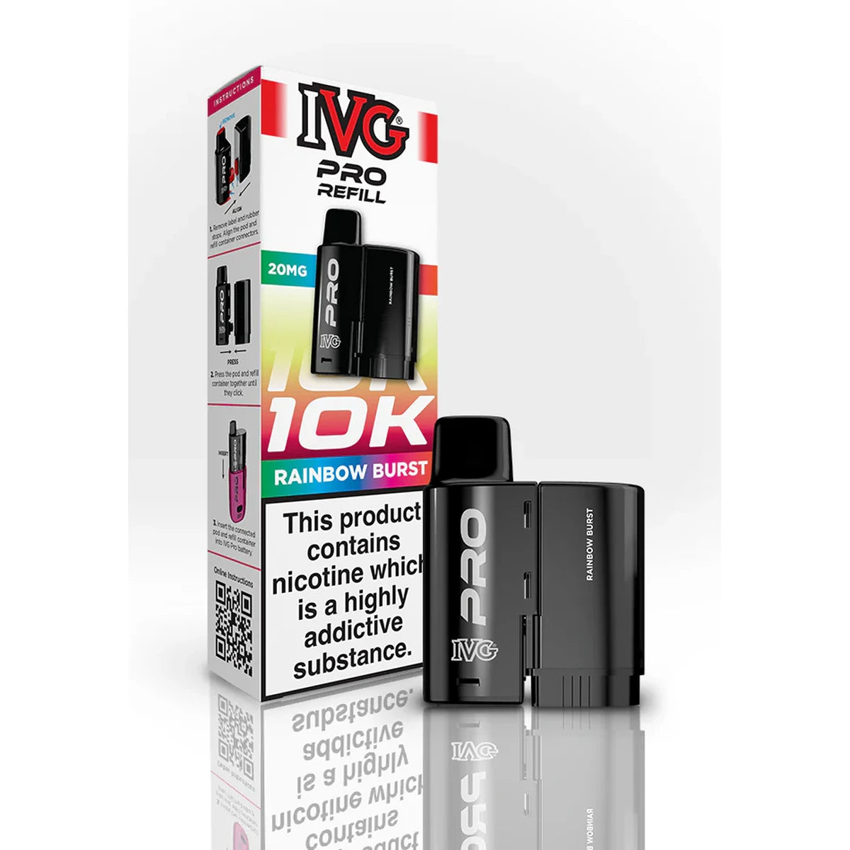 Rainbow Burst IVG Pro 12 Prefilled Pod + Refill Container - 20mg