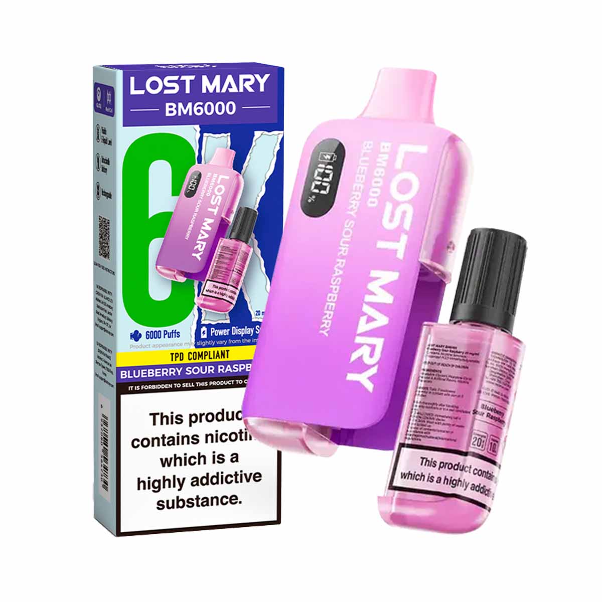 Blueberry Sour Raspberry lost mary BM6000 disposable vape