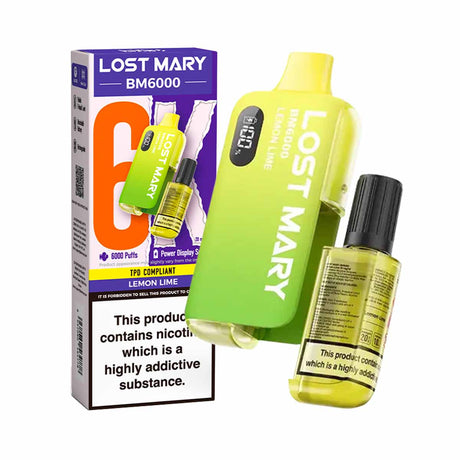 Lemon Lime lost mary BM6000 disposable vape