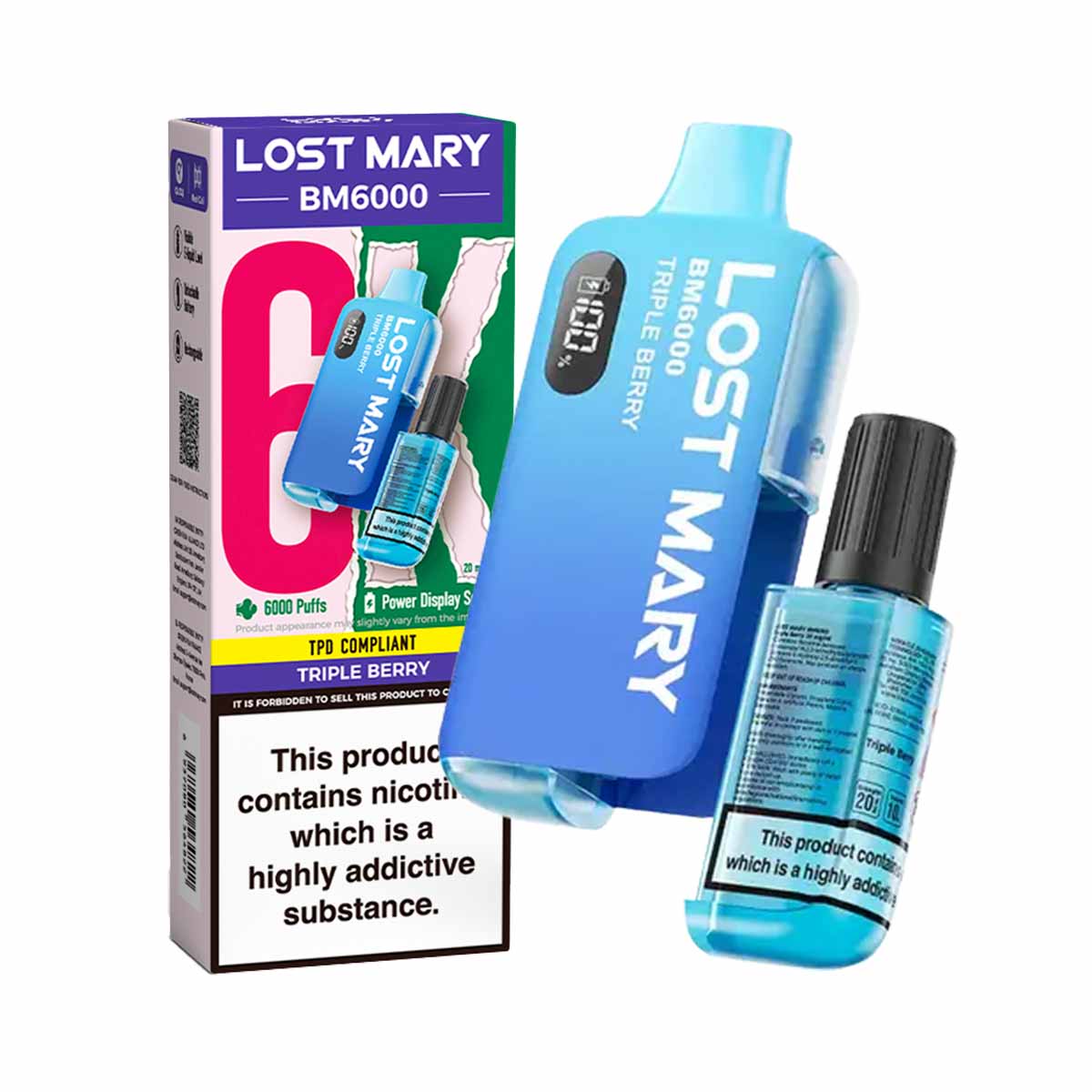 Triple Berry lost mary BM6000 disposable vape