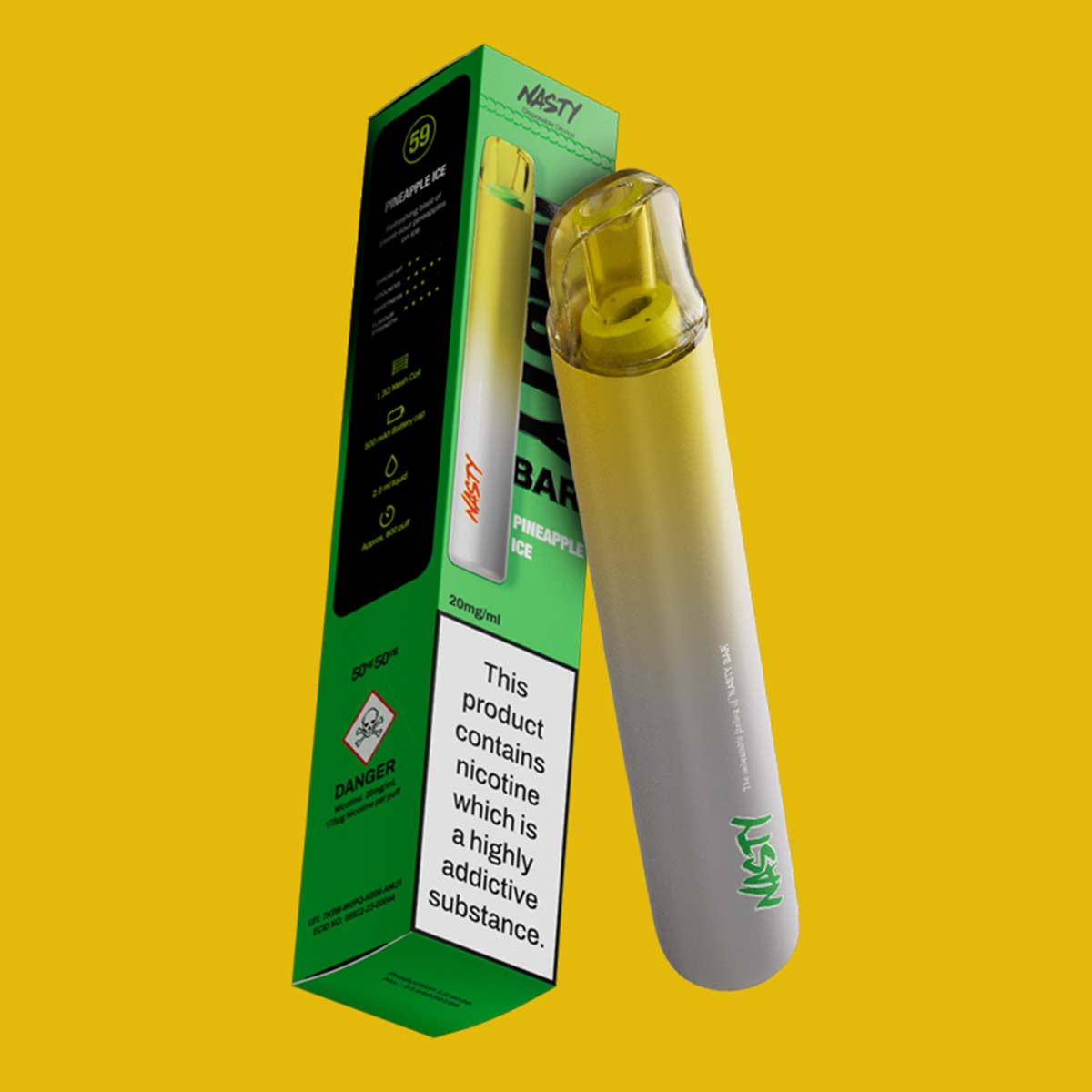 Pineapple Ice nasty bar DX2 disposable vape