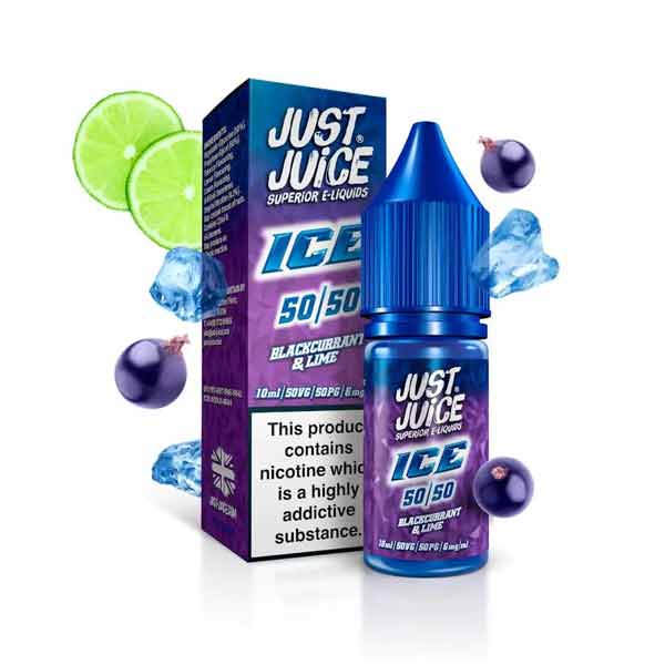 Blackcurrant & Lime Ice Just Juice 50/50 nic salts 10ml