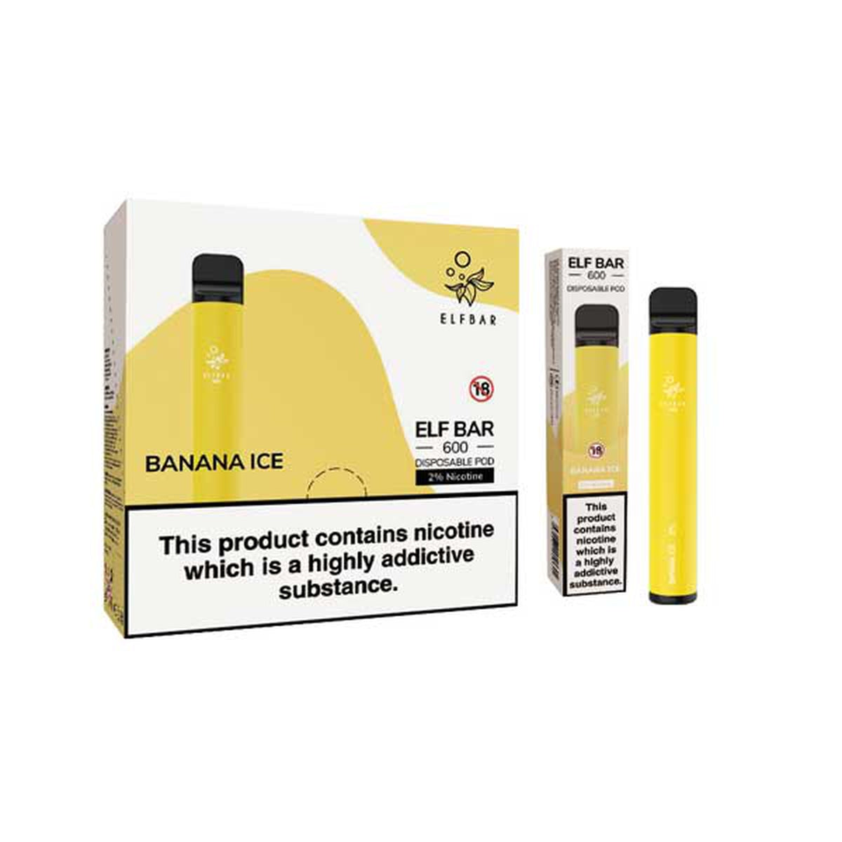 Banana Ice elf bar 600 disposable vape 10 pack