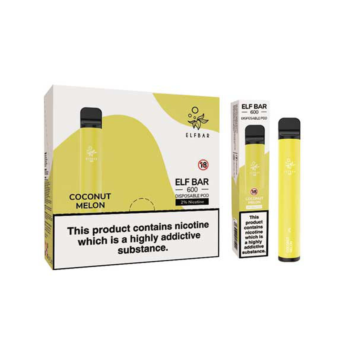 Coconut Melon elf bar 600 disposable vape 10 pack