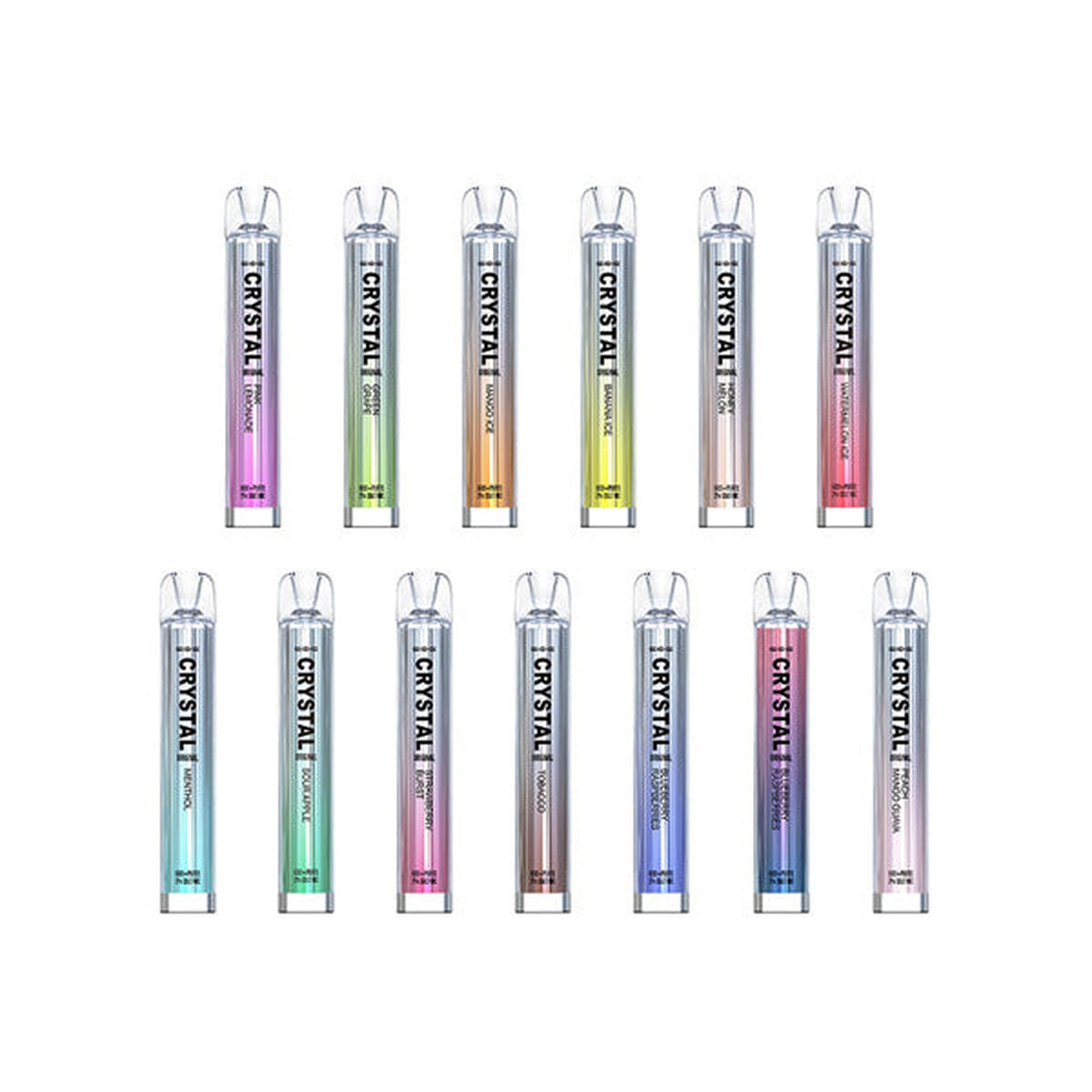 crystal bar Original 600 disposable vape - 0mg Nicotine Free Flavours