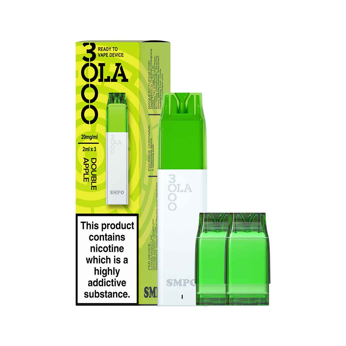 Double Apple Smpo Ola 3000 disposable vape  