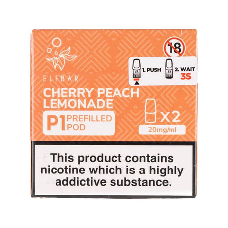 Cherry Peach Lemonade elf bar Mate 500 pre filled pods P1 