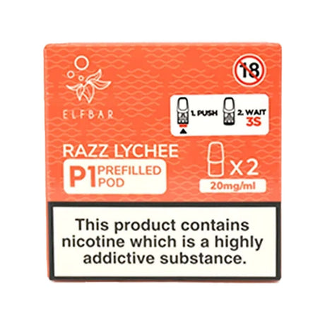 Razz Lychee elf bar Mate 500 pre filled pods P1 