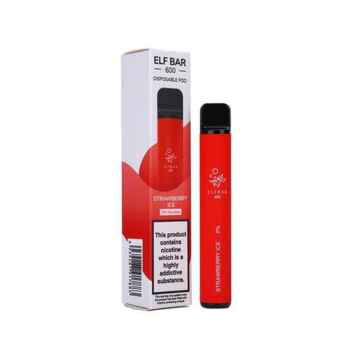 Elf Bar 600 Disposable Vape in Strawberry Ice Flavour