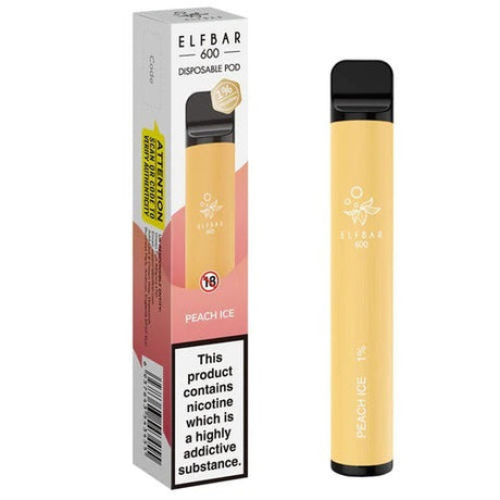 Peach Ice elf bar 600 disposable vape 10mg