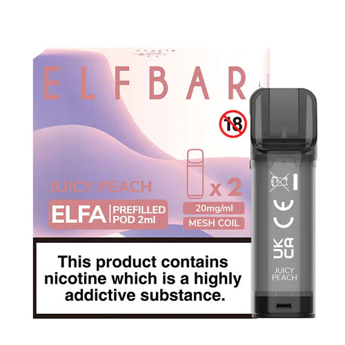 Juicy Peach elf bar elfa pre filled vape pods 