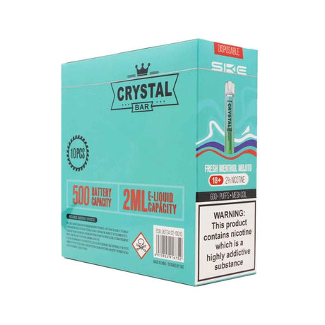 Fresh Menthol Mojito ske crystal bar 600 disposable vape 10Pack