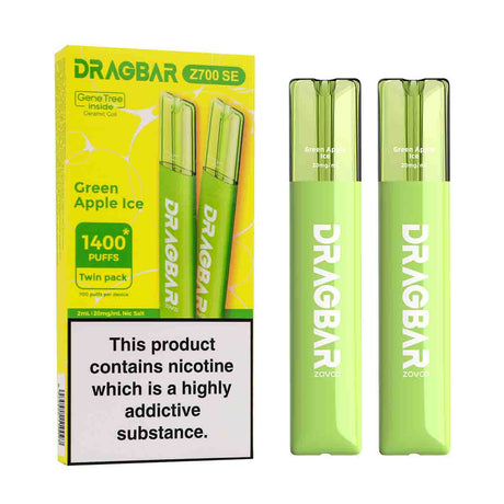 Green Apple Ice Zovoo Dragbar Z700 SE disposable vape 