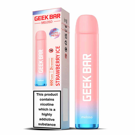 Strawberry Ice geek bar Meloso 600 disposable vape 