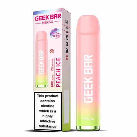 Peach Ice geek bar Meloso 600 disposable vape 