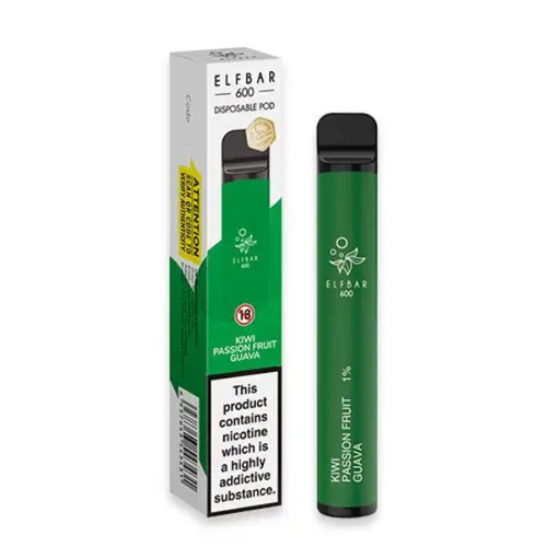 Kiwi Passion Fruit Guava elf bar 600 disposable vape 10mg