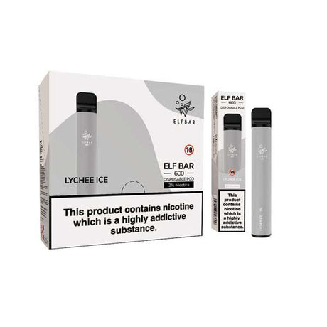 Lychee Ice elf bar 600 disposable vape 10 pack