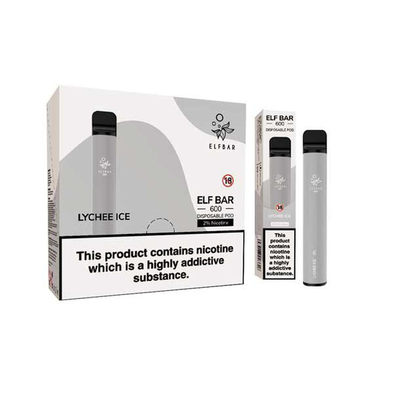 Lychee Ice elf bar 600 disposable vape 10Pack 