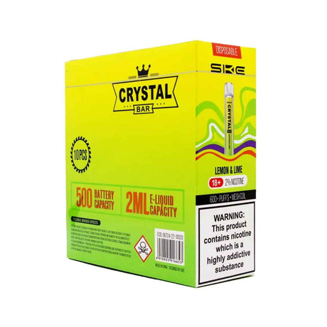 Lemon Lime ske crystal bar 600 disposable vape 10Pack