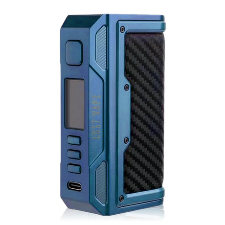 Sierra Blue Carbon Fiber lost vape Thelema Quest 200W box mod