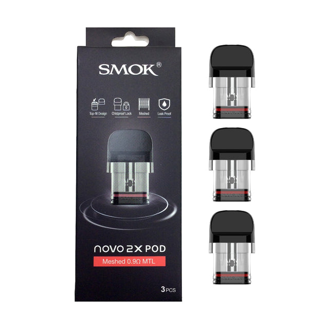 smok Novo 2X Replacement pods Pack of 3 0.9Ohm