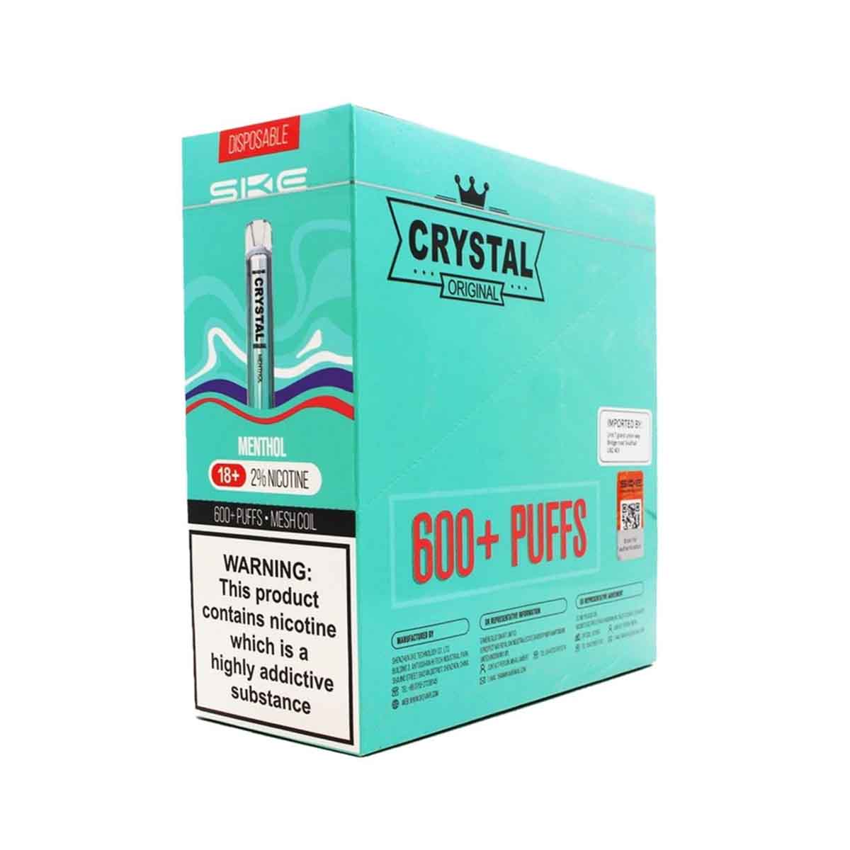 Menthol ske crystal bar 600 disposable vape 10Pack