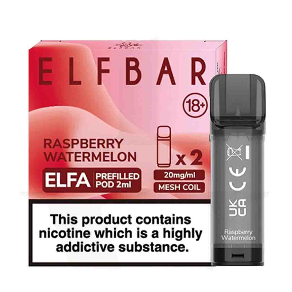 Raspberry Watermelon elf bar elfa pre filled pods 