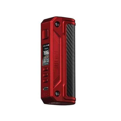 Red CF lost vape Thelema Solo box mod