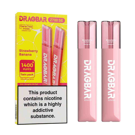 Strawberry Banana Zovoo Dragbar Z700 SE disposable vape 