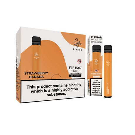 Strawberry Banana elf bar 600 disposable vape 10 pack