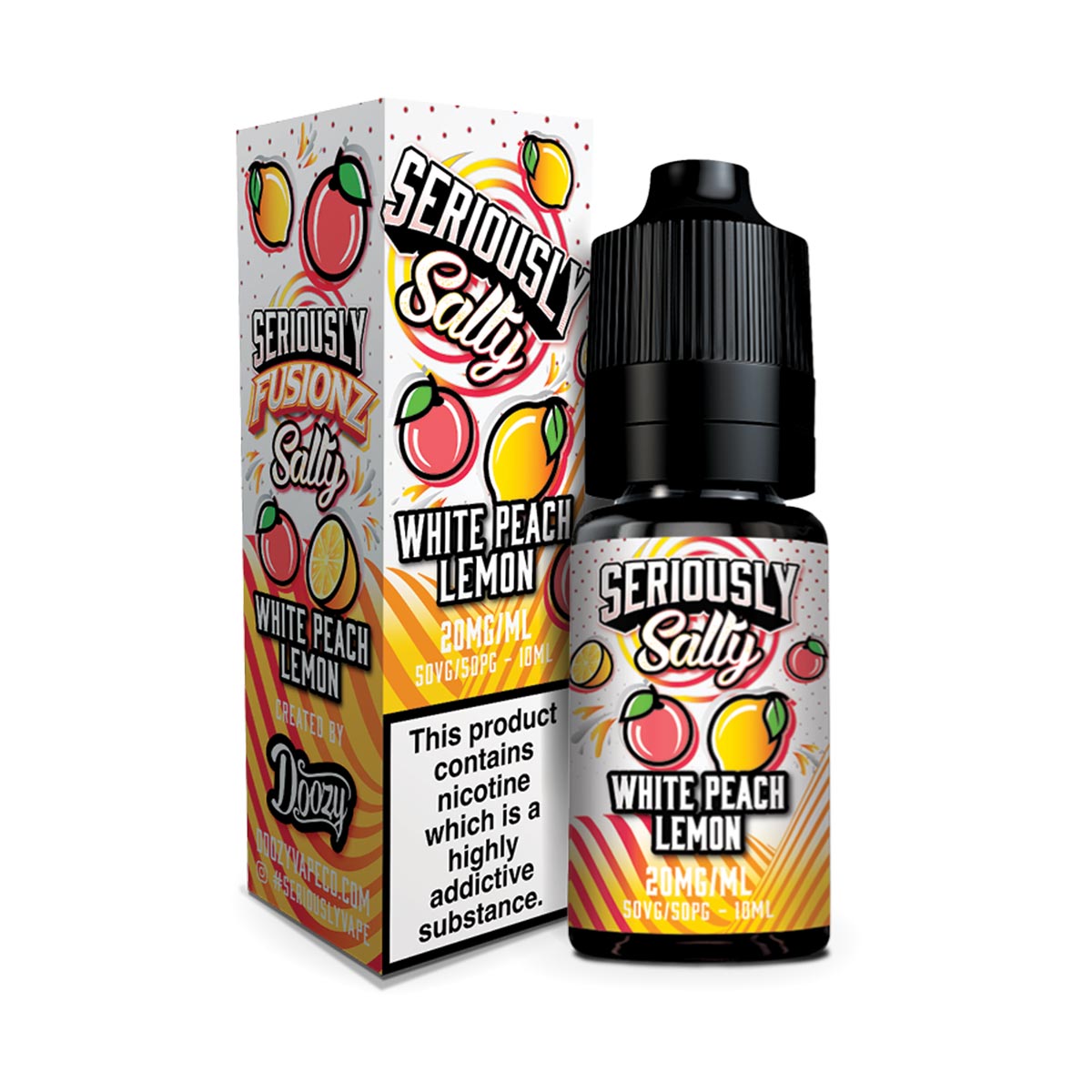 White Peach Lemon seriously fusionz nic salts 20mg