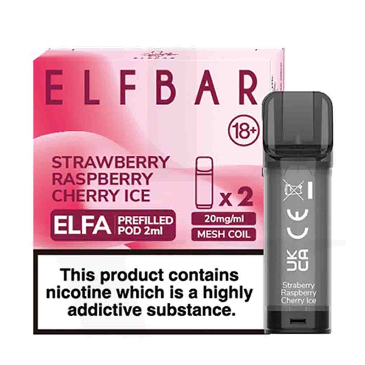 Strawberry Raspberry Cherry Ice elf bar elfa pre filled pods 