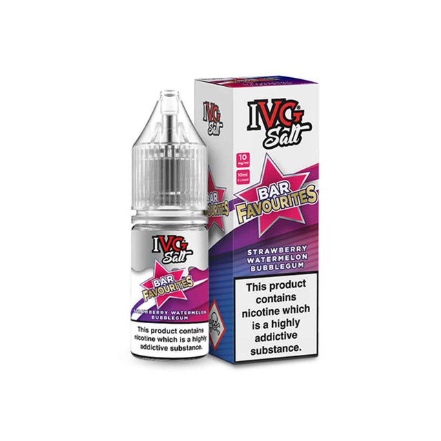 Strawberry Watermelon Bubblegum Bar Favourites ivg Salts nic salt 10ml