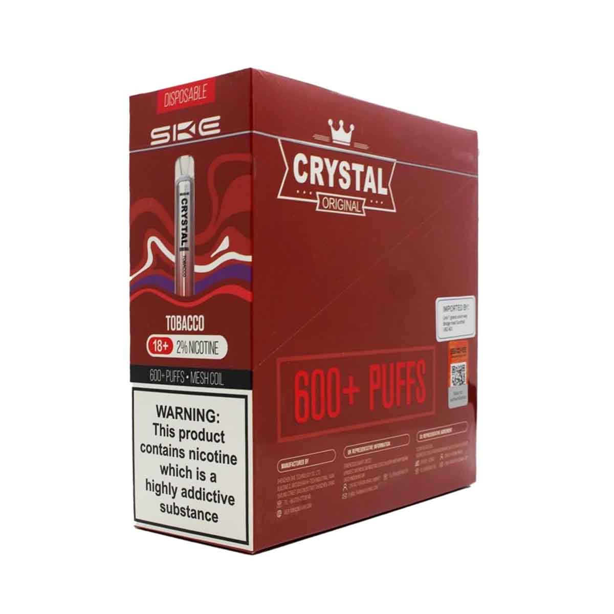 Tobacco ske crystal bar 600 disposable vape 10Pack