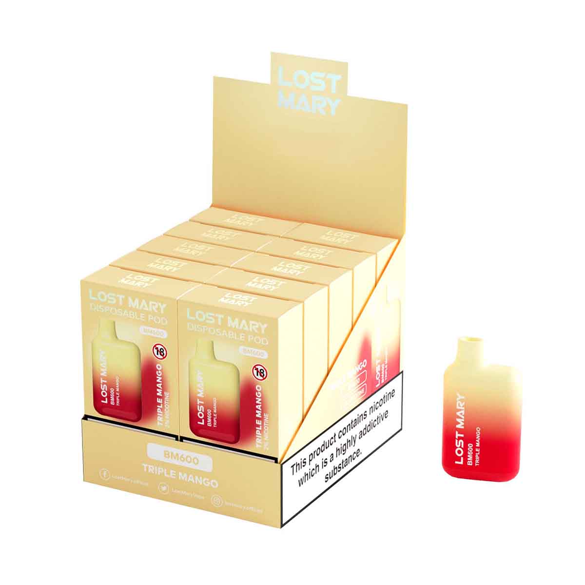 Triple Mango lost mary BM600 disposable vape 10pack