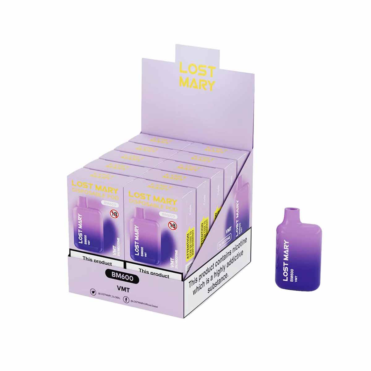 VMT lost mary BM600 disposable vape kit 10Pack 